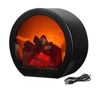 Chimenea eléctrica sin llama realista LED chimenea linterna USB/batería portátil mesa eléctrica quemador de leña efecto fuego para decoración del hogar chimenea falsa efecto quemador de leña eléctrico