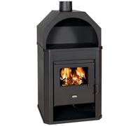 Chimenea modelo D 17,8 kW - Potente estufa de leña nergética A, EcoDesign 2022, BImSchV nivel 2, 79,1% de iámetro de 130 mm, tubo de humo, calefacción de leña