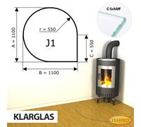 Chimenea Placa de fondo Cristal Spark protector Bandeja Horno inferior -J1