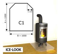 Chimenea Placa De Fondo Cristal Spark Protector Horno Base - C1
