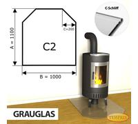 Chimenea Placa de fondo Cristal Spark protector Horno Base -C2