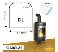 Chimenea Placa de fondo Cristal Spark protector Horno Base -D1