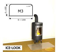 Chimenea Placa De Fondo Cristal Spark Protector Horno Base - M3