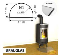 Chimenea Placa De Fondo Cristal Spark Protector Horno Base - N1
