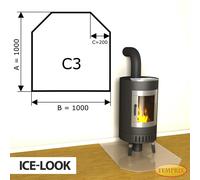 Chimenea Placa de fondo Cristal Spark protector Horno inferior -C3