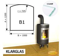 Chimenea Placa de fondo cristal Spark protector Horno Vidrio inferior -B1