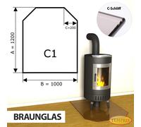 Chimenea Placa De Fondo Cristal Spark Protector Horno Vidrio Inferior - C1