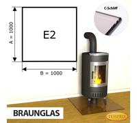 Chimenea Placa de fondo cristal Spark protector Horno Vidrio inferior -E2