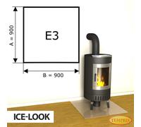 Chimenea Placa de fondo cristal Spark protector Horno Vidrio inferior -E3