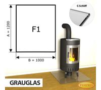 Chimenea Placa De Fondo Cristal Spark Protector Horno Vidrio Inferior - F1