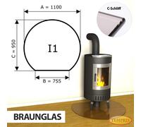 Chimenea Placa de fondo cristal Spark protector Horno Vidrio inferior -I1