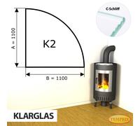 Chimenea Placa de fondo cristal Spark protector Horno Vidrio inferior -K2