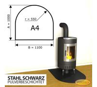 Chimenea Placa Inferior Chispas de Acero Negro Horno Bandeja para Hornear - A4