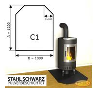 Chimenea Placa inferior Fireback De Protección Contra Chispas Acero blac Horno