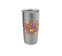 Chisme Time Latino Humor Café Chat Gráfico Vaso térmico de acero inoxidable de doble pared