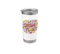 Chisme Time Latino Humor Café Chat Gráfico Vaso térmico de acero inoxidable de doble pared