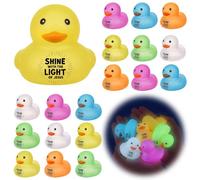 Chitidr 25 patos de goma cristianos que brillan en la oscuridad, brillo a granel con la luz del pato de Jesús, versículo bíblico de 2.2 pulgadas, juguete luminoso para tina chirriante, para escuela