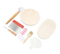 Chiyyak Kit de Cesta para Fermentación de Masa Madre con Superficie Lisa, Ideal para Panificadoras Artesanales, Madera de Haya y Material de Acero Inoxidable
