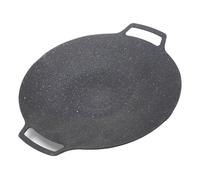 Chiyyak Plancha Redonda Portátil para Barbacoa con Revestimiento Antiadherente para Comidas Deliciosas Plancha Redonda Antiadherente de 11,81 Pulgadas
