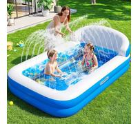 ChlorBlu Piscina Hinchable con Rociador, Piscina Inflable Adultos, Piscina Hinchable Rectangular para Adultos, Piscinas Hinchables, Piscina Hinchable Familiar Reforzada para Exteriores