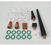 CHNSALESCOM 26 piezas TIG lente de gas de soldadura # 10 Pyrex Copa Kit para WP-9/20/25 (2,4 mm 3/32 pulgadas)