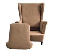 CHNSHOME Fundas de sillón orejero elástica 1 Plaza Funda para sillas de Orejas 2 Piezas Cubre Sillón orejero Fundas para sillones orejeros con Respaldo de alas Camello