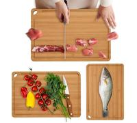 Chopping Board Set, Double Sided Cutting Mat, 0,6 pulgadas Chopping Mat with Handle for Home Kitchen Camping Outdoor Apartment Meat Vegetable Bread Fruits Cooking Tool for Safe Convenient Food Prep