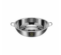 Chosertory Olla Doble Compartimento Olla Caliente Cazuela de Acero Inoxidable 304 Cuerpo Robusto Superficie Lisa Calentamiento Uniforme para Inducción Gas, 28 Cm, Olla De Sopa Clara Sin Tapa