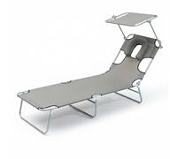 Chosertory Tumbona Plegable Portátil con Respaldo Inclinable Marco Resistente Plegado Rápido y Transporte Sencillo Indicada para Descansar al Aire Libre Turismo Pesca al Aire Libre, Gris