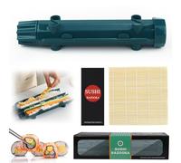 CHRI Sushi Maker Bazooka, Juego de sushi para hacer sushi, sushi Roller Maker Sushimaker Bazooka y esterilla de bambú para principiantes (azul marino)