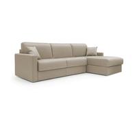 Chris sofá esquinero de 5 plazas en tejido impermeable 248 cm derecho (mat. 120x197) beige