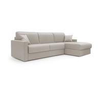Chris sofá esquinero de 5 plazas en tejido impermeable 268 cm izquierdo (mat. 140x197) crema