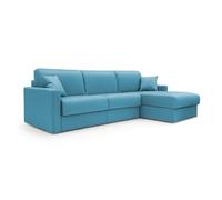 Chris sofá esquinero de 5 plazas en tejido impermeable 288 cm derecho (mat. 160x197) azul claro