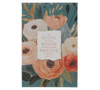 Christian Art Gifts Hardcover Floral Notepad for Women: Joyful & Patient Bible Verse, 200 Lined Easy Tear Pages with Scripture, Teal & Pink Multicolor Floral
