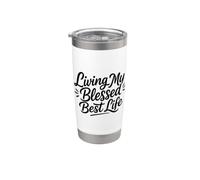 Christian Positive Inspiration Living My Blessed Best Life Vaso térmico de acero inoxidable de doble pared