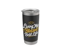 Christian Positive Inspiration Living My Blessed Best Life Vaso térmico de acero inoxidable de doble pared