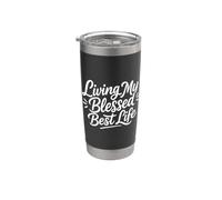 Christian Positive Inspiration Living My Blessed Best Life Vaso térmico de acero inoxidable de doble pared