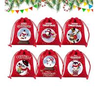 Christmas Bags, Holiday Drawstring Pouch Set, Compact Holiday Fabric Gift Bag for Kids, Candy, Birthday, Wedding, Shower, Christmas Party Favors, Gift Packaging, 3,9 x 4,72 pulgadas