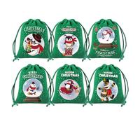 Christmas Drawstring - Wrapping Gift Bag | 10x12/3.9 x 4.72cm Drawstring Gift Bags with Decorations, Flannel Material Christmas Wrap Bags for Presents, Packing Materials, Wrap Bag for Presents & Party