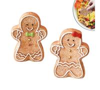 Christmas Gingerbread Salt and Pepper Shakers, 2 Piece Ceramic Set | Set of 2 ceramic gingerbread man seasoning shakers, each approximately 6.3 × 2.5 × 8 cm, for holiday kitchens, dining