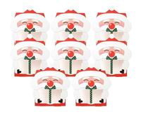 Christmas Goodie Bags - Santa Claus Treat Bags Set of 8, Holiday Cookie Candy Snack Containers for Party Favors, Galletas, Chocolates, Cupcakes, Brownies, and Christmas Celebration
