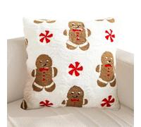 Christmas Pillow Covers, 18x18 in, 45,7 x 45,7 cm Candy Canes Soft Washable | Fundas de cojín con temática navideña para el hogar, sala de estar, dormitorio, granja, interior, exterior