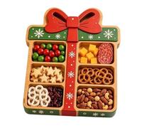 Christmas Serving Tray - Divided, Cute, Festive, Dessert, Fruit Platter | Holiday Snack Tray for Parties | Food-Safe Material, Sectioned Layout, Decorative Shape, Desserts, Fruit, Appetizers