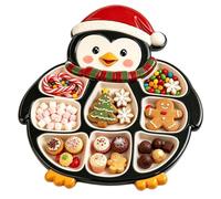 Christmas Serving Tray - Divided, Cute, Festive, Dessert, Fruit Platter | Holiday Snack Tray for Parties | Food-Safe Material, Sectioned Layout, Decorative Shape, Desserts, Fruit, Appetizers