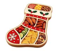 Christmas Serving Tray - Divided, Cute, Festive, Dessert, Fruit Platter | Holiday Snack Tray for Parties | Food-Safe Material, Sectioned Layout, Decorative Shape, Desserts, Fruit, Appetizers
