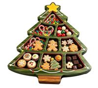Christmas Serving Tray - Divided, Cute, Festive, Dessert, Fruit Platter | Holiday Snack Tray for Parties | Food-Safe Material, Sectioned Layout, Decorative Shape, Desserts, Fruit, Appetizers
