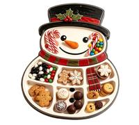 Christmas Serving Tray - Divided, Cute, Festive, Dessert, Fruit Platter | Holiday Snack Tray for Parties | Food-Safe Material, Sectioned Layout, Decorative Shape, Desserts, Fruit, Appetizers