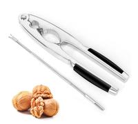 ChromLives Cascanueces Nueces de Nogal Cascanueces de Metal con Mango Antideslizante, Tenedores de Acero Inoxidable, Abrelatas de Nueces para Nueces de Pecan, Nueces, Almendras, Avellanas, Pistachos
