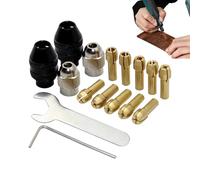 Chuck Collet Set, Drill Chuck Collet Set | Colleta de latón de la broca de perforación,Reemplazo de vástago sin llave 1/32-1/8 pulgadas para herramientas giratorias, accesorios de molinillo eléctrico
