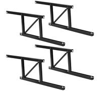 CHUENHEI 4 Piezas 2 Pares Bisagras de Resorte 380 mm, Soporte de Hierro para Mesa de Café, Ménsula con Muelle para Muebles, Negro